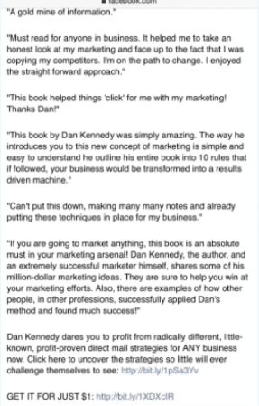 the longer copy of the dan kennedy facebook ad