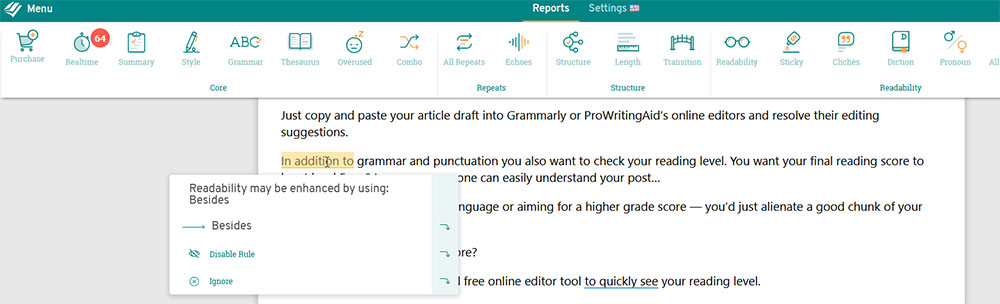 ProWritingAid online editor