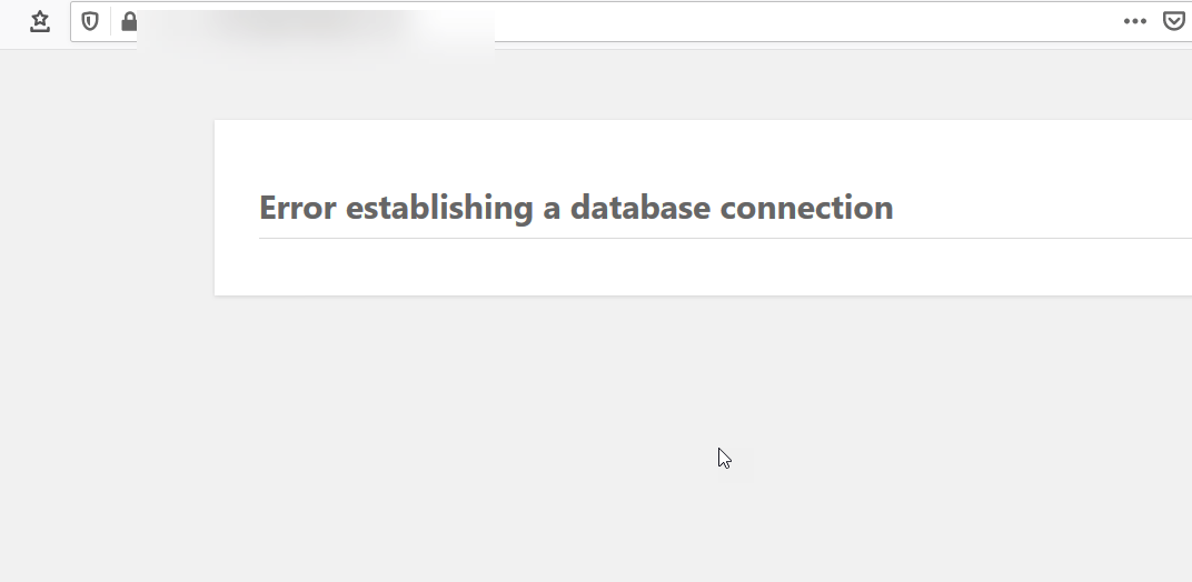 database connection error