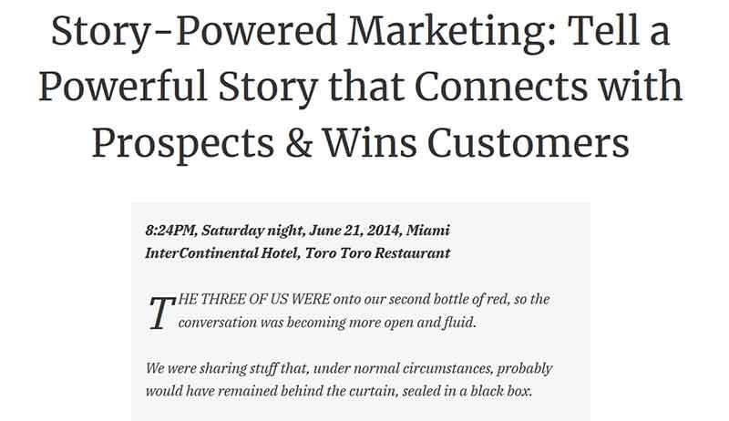 Story Powered Marketing content tool