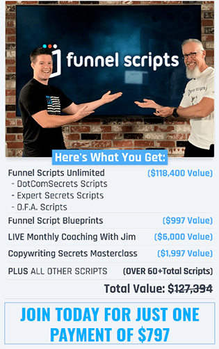 Screenshot From The FunnelScripts.com Pricing Page