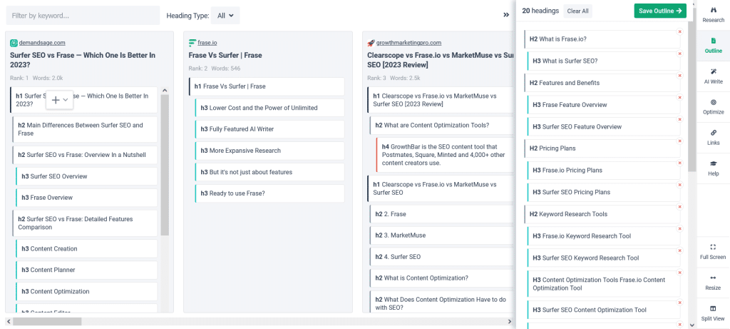 SurferSEO vs Frase: Choosing The Right Optimization Tool